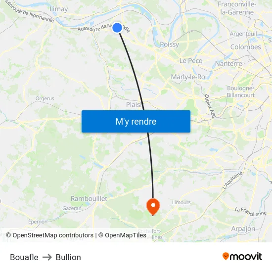 Bouafle to Bullion map