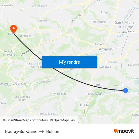 Bouray-Sur-Juine to Bullion map