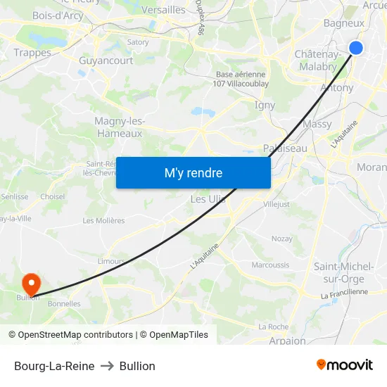 Bourg-La-Reine to Bullion map