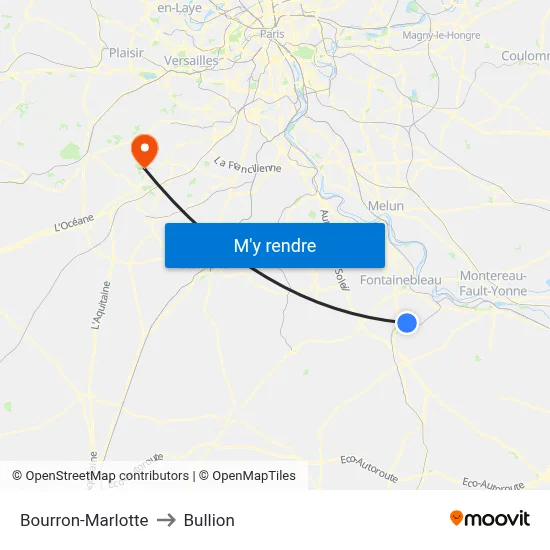 Bourron-Marlotte to Bullion map