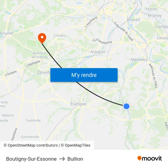 Boutigny-Sur-Essonne to Bullion map