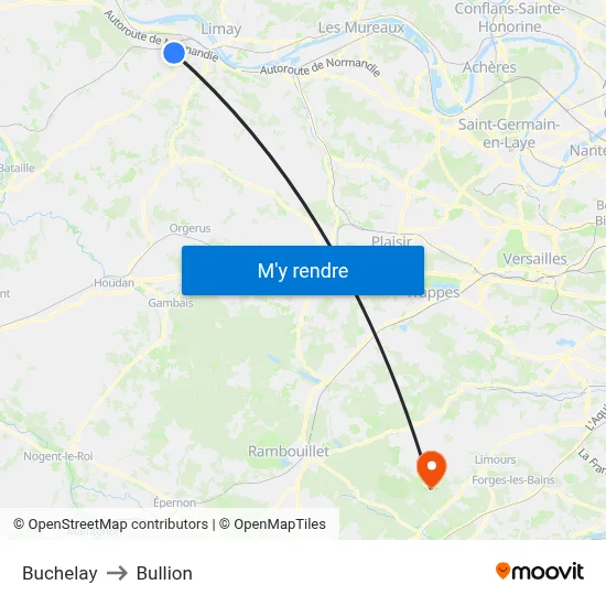 Buchelay to Bullion map