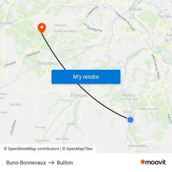 Buno-Bonnevaux to Bullion map