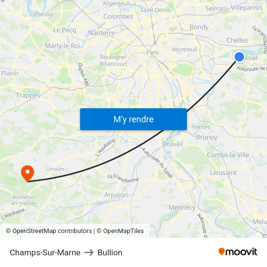 Champs-Sur-Marne to Bullion map