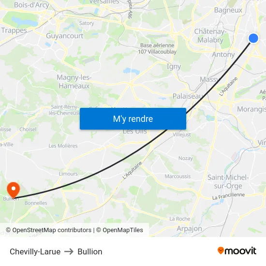 Chevilly-Larue to Bullion map