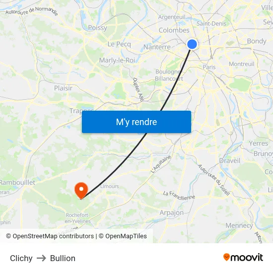 Clichy to Bullion map