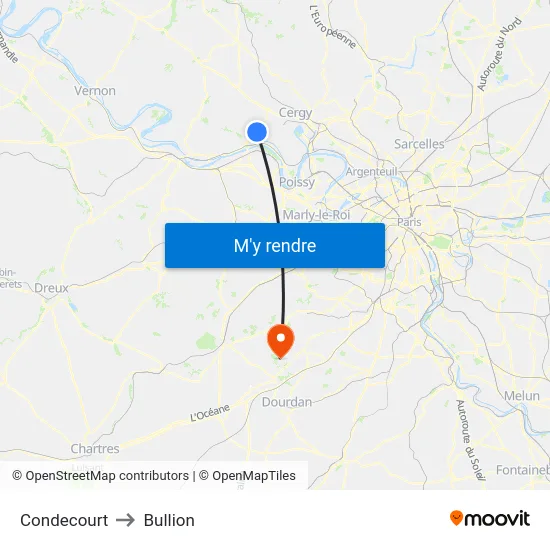 Condecourt to Bullion map