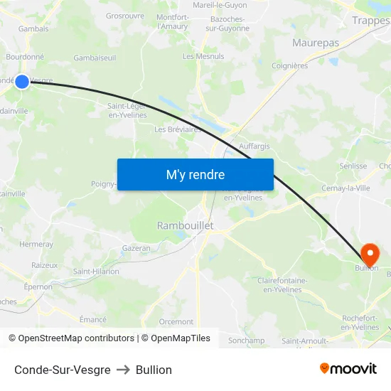 Conde-Sur-Vesgre to Bullion map