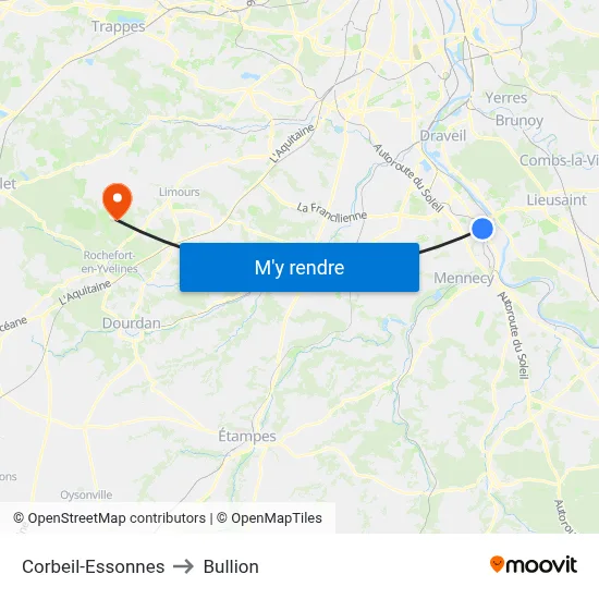 Corbeil-Essonnes to Bullion map