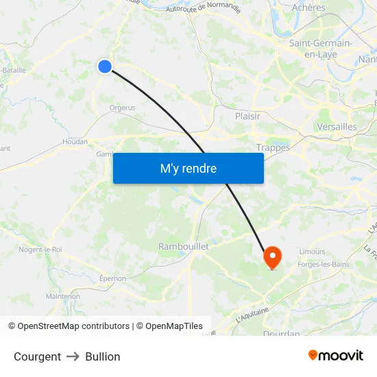 Courgent to Bullion map