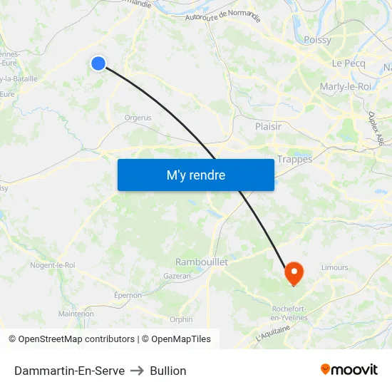 Dammartin-En-Serve to Bullion map