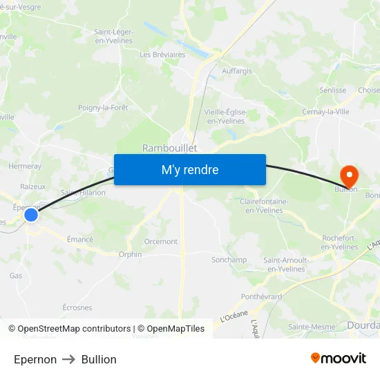 Epernon to Bullion map