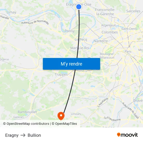 Eragny to Bullion map