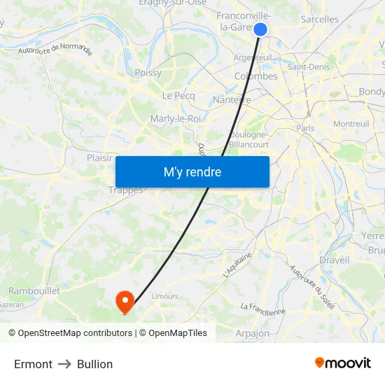 Ermont to Bullion map