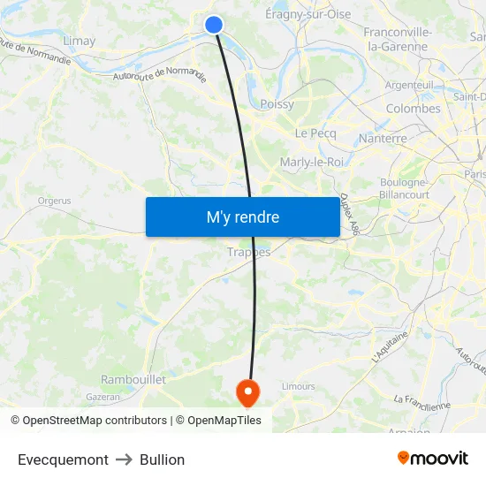 Evecquemont to Bullion map