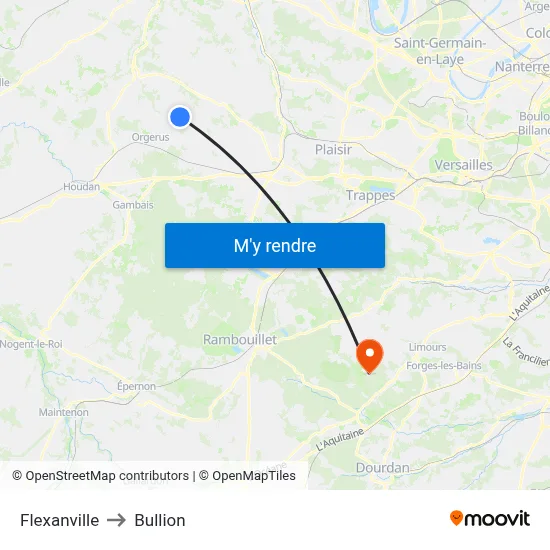 Flexanville to Bullion map