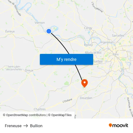 Freneuse to Bullion map