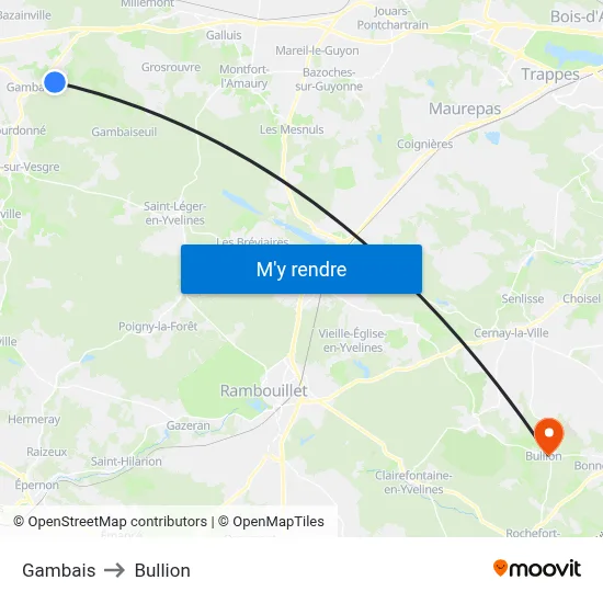 Gambais to Bullion map