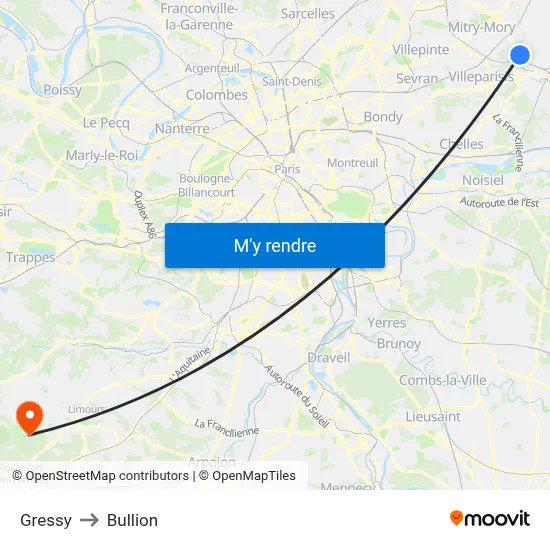 Gressy to Bullion map