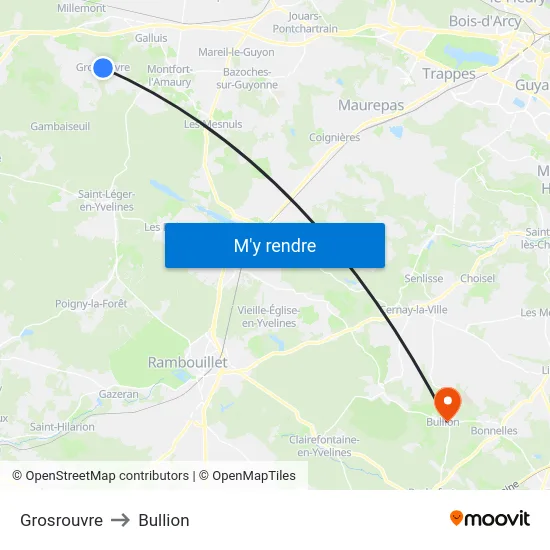 Grosrouvre to Bullion map