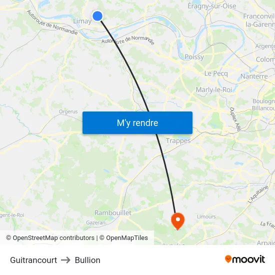 Guitrancourt to Bullion map