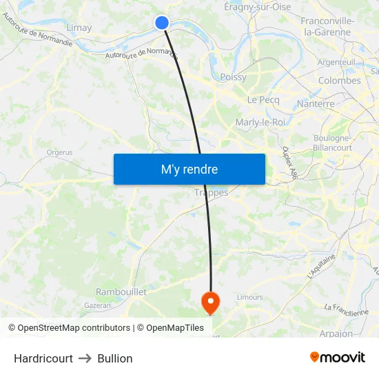Hardricourt to Bullion map