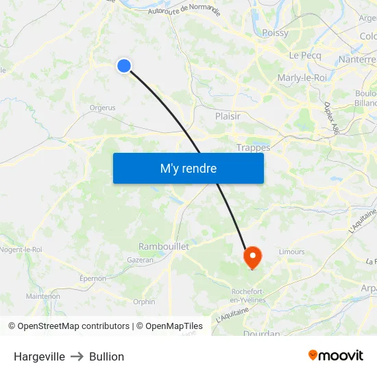 Hargeville to Bullion map