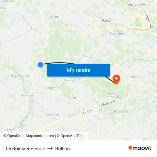 La Boissiere-Ecole to Bullion map