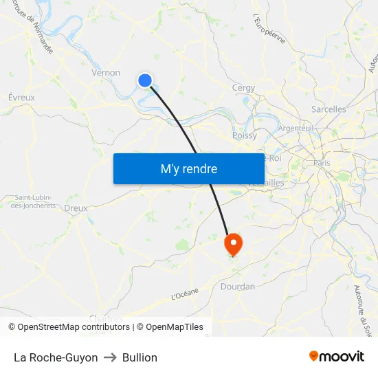 La Roche-Guyon to Bullion map