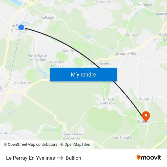 Le Perray-En-Yvelines to Bullion map