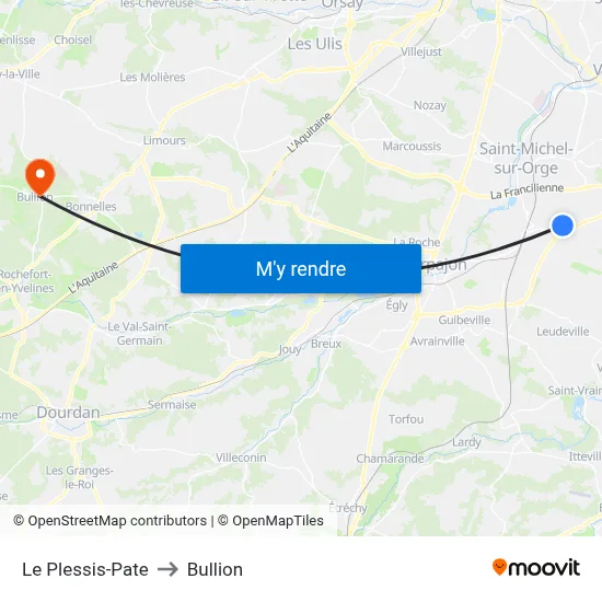 Le Plessis-Pate to Bullion map
