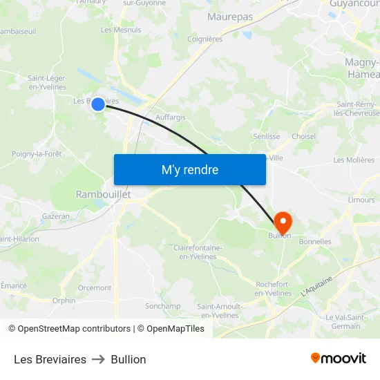 Les Breviaires to Bullion map