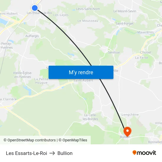 Les Essarts-Le-Roi to Bullion map