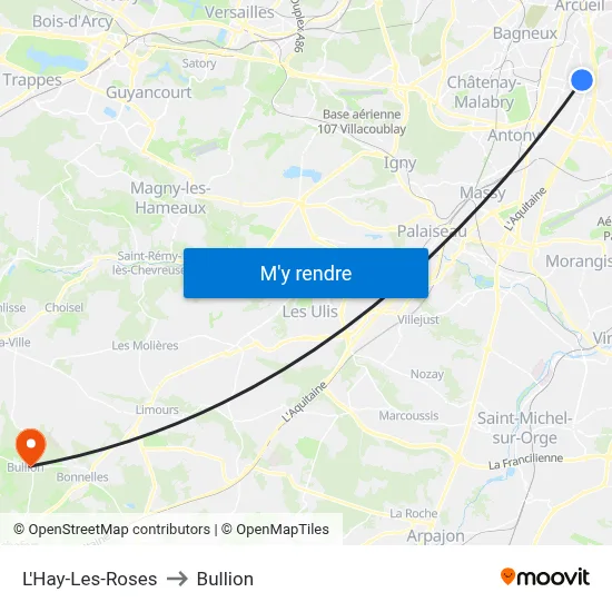 L'Hay-Les-Roses to Bullion map