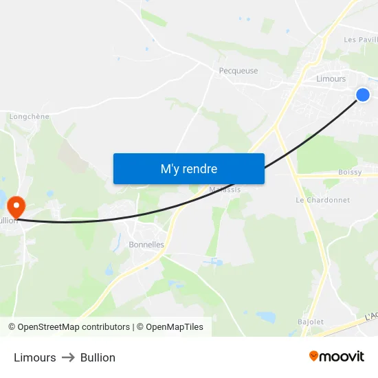 Limours to Bullion map