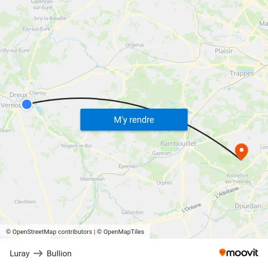 Luray to Bullion map