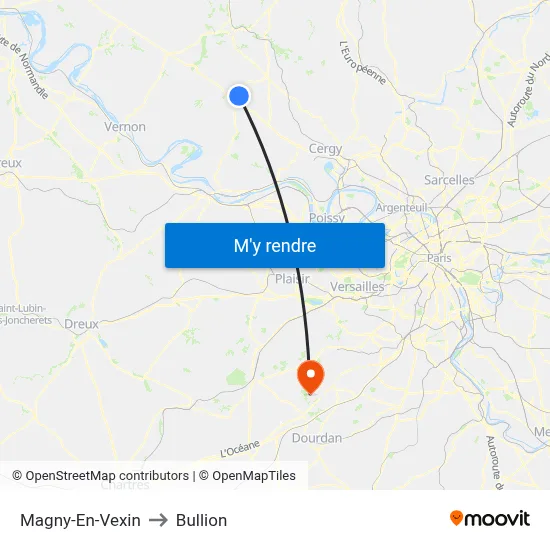 Magny-En-Vexin to Bullion map