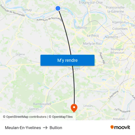 Meulan-En-Yvelines to Bullion map