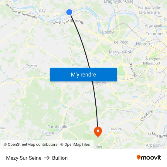 Mezy-Sur-Seine to Bullion map