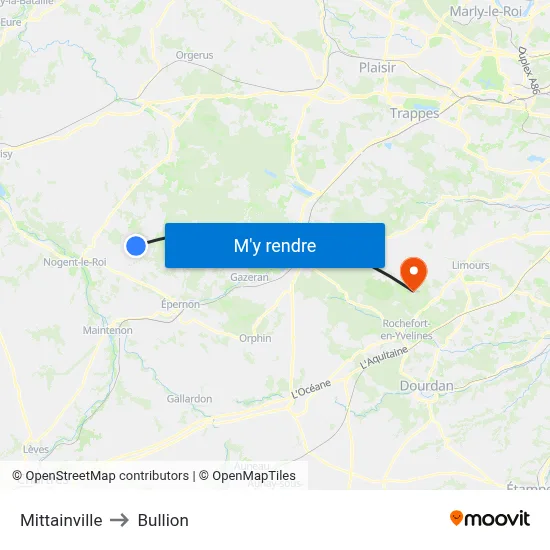 Mittainville to Bullion map