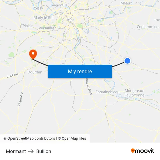 Mormant to Bullion map