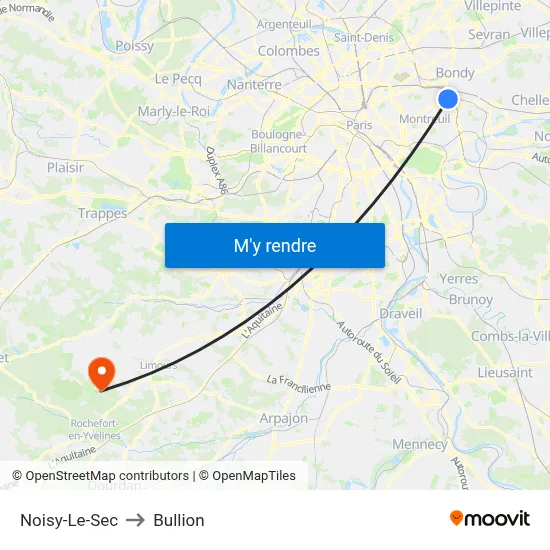 Noisy-Le-Sec to Bullion map