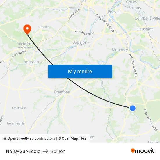 Noisy-Sur-Ecole to Bullion map
