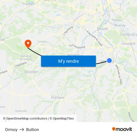 Ormoy to Bullion map