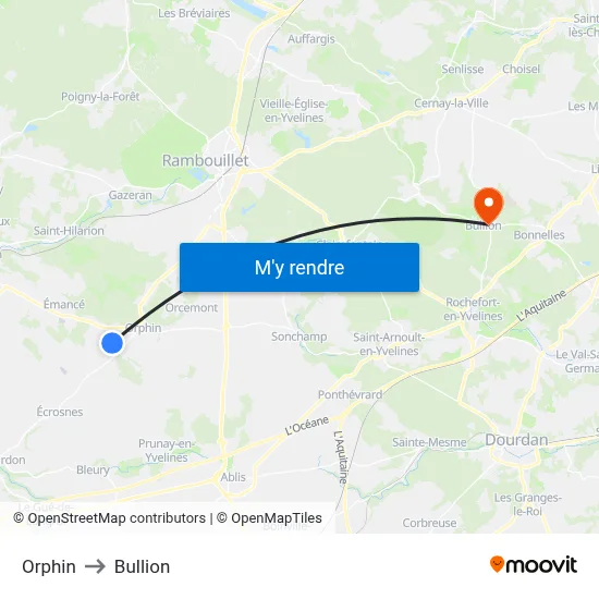 Orphin to Bullion map