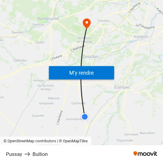 Pussay to Bullion map