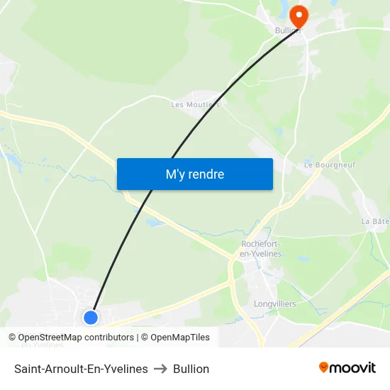 Saint-Arnoult-En-Yvelines to Bullion map