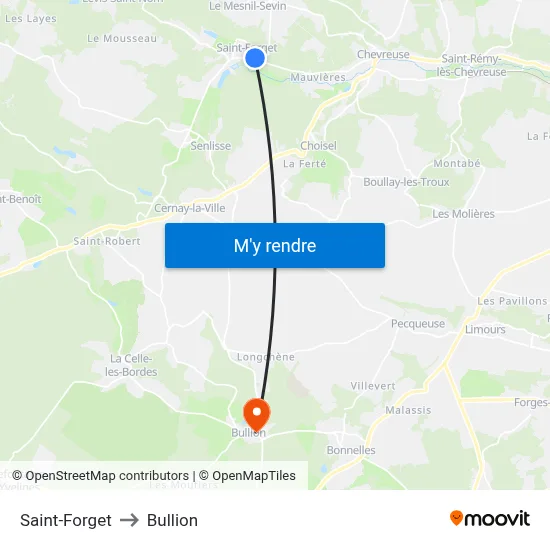 Saint-Forget to Bullion map