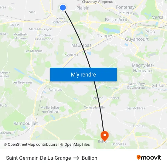 Saint-Germain-De-La-Grange to Bullion map
