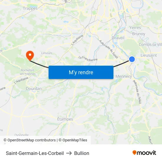 Saint-Germain-Les-Corbeil to Bullion map